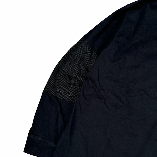 Stone Island 2025 Navy Spellout Longsleeve T-Shirt - Large