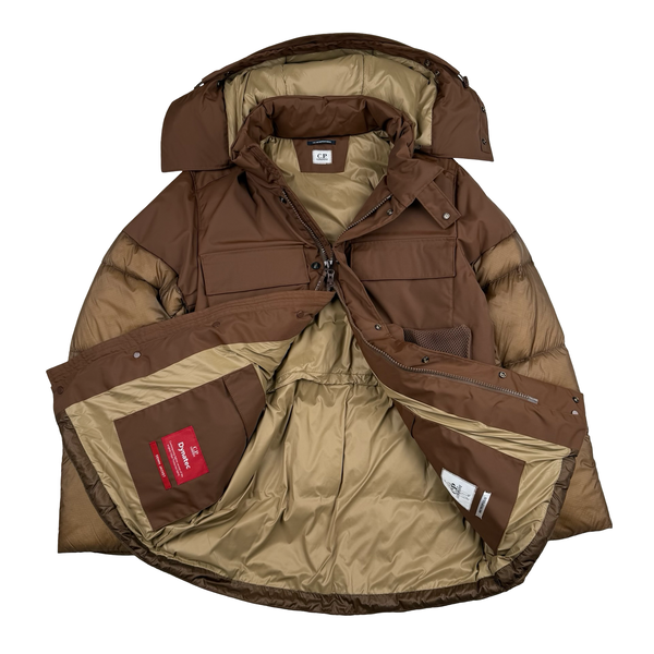 CP Company Brown Dynatec Down Filled Metropolis Parka Jacket - Medium (48)