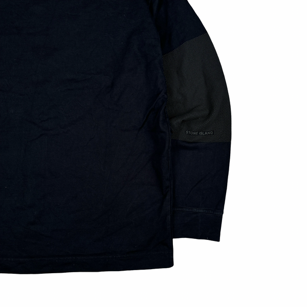 Stone Island 2025 Navy Spellout Longsleeve T-Shirt - Large