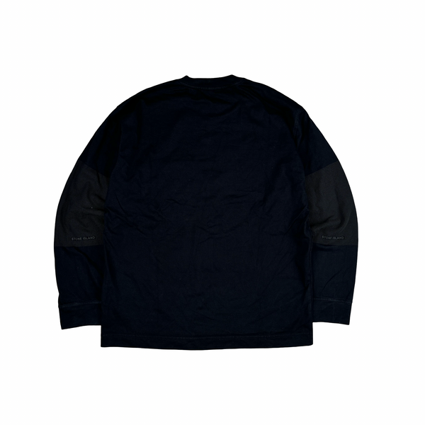 Stone Island 2025 Navy Spellout Longsleeve T-Shirt - Large