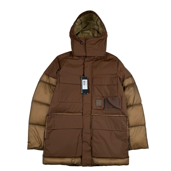 CP Company Brown Dynatec Down Filled Metropolis Parka Jacket - Medium (48)