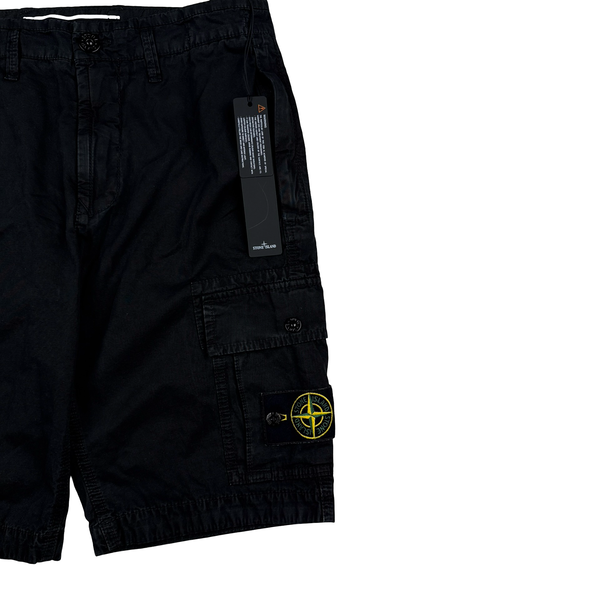 Stone Island 2022 Black Slim Fit Cargo Shorts - 28"