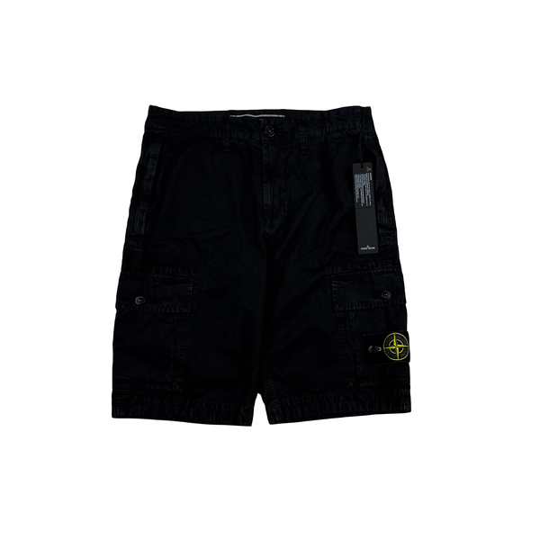 Stone Island 2022 Black Slim Fit Cargo Shorts - 28"
