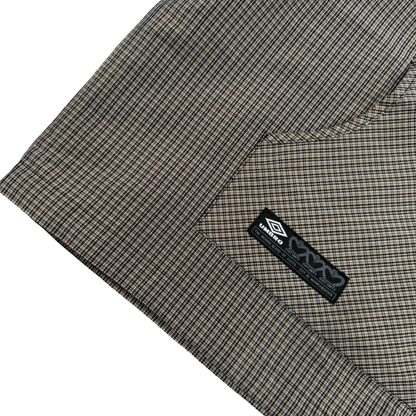 Umbro Slam Jam Brown Check Masked Pullover Oversized Anorak - Medium to XL