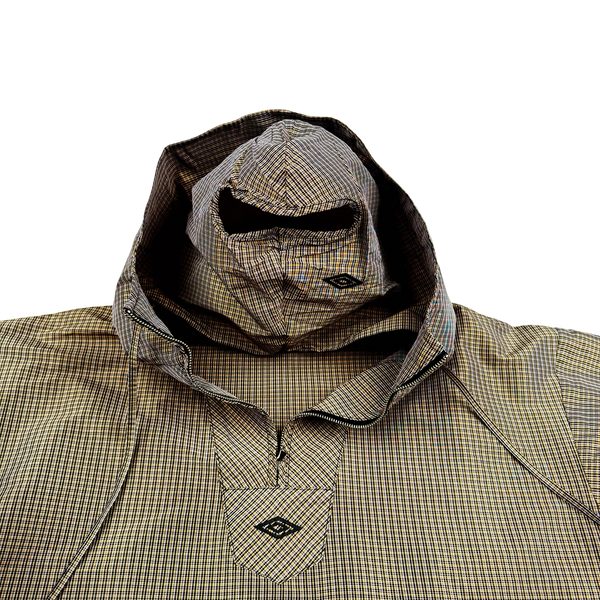 Umbro Slam Jam Brown Check Masked Pullover Oversized Anorak - Medium to XL