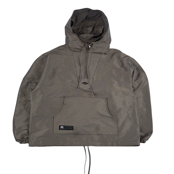 Umbro Slam Jam Brown Check Masked Pullover Oversized Anorak - Medium to XL