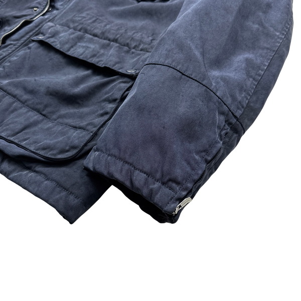 CP Company Navy Frosted Quilted Goggle Jacket - 3XL