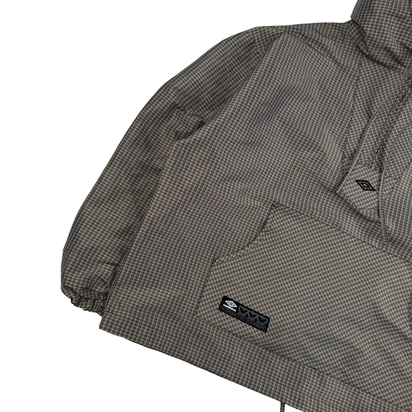 Umbro Slam Jam Brown Check Masked Pullover Oversized Anorak - Medium to XL