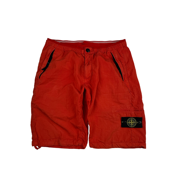 Stone Island 2012 Red Cotton Cargo Shorts - 32"