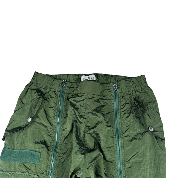 Stone Island 2022 Nylon Metal Green Zipped Flight Cargo Trousers - 36"