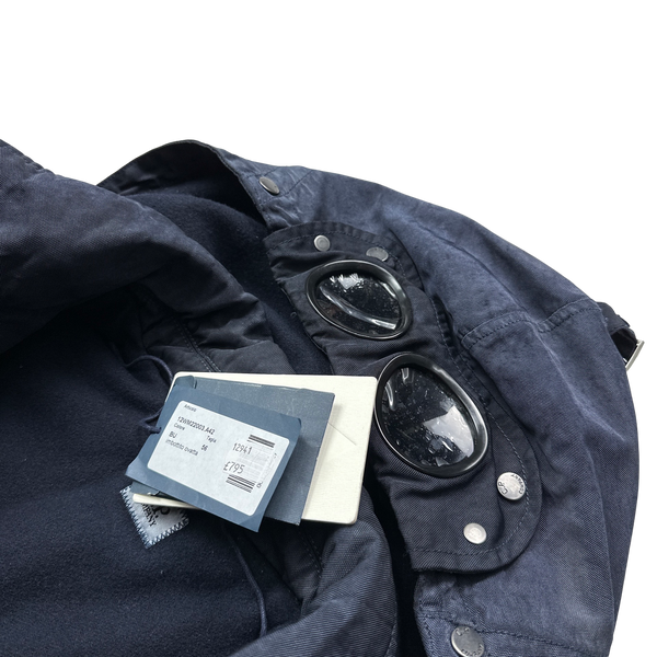 CP Company Navy Frosted Quilted Goggle Jacket - 3XL