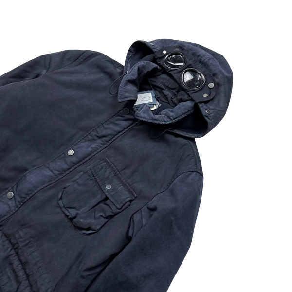 CP Company Navy Frosted Quilted Goggle Jacket - 3XL