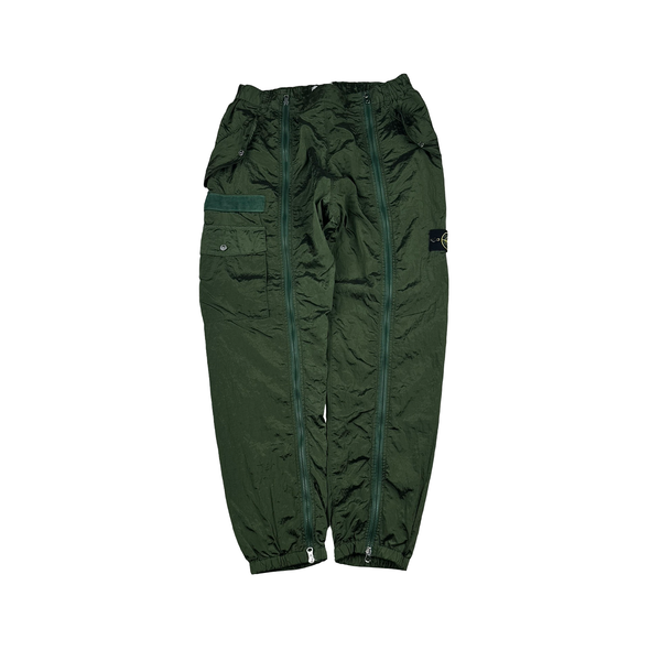 Stone Island 2022 Nylon Metal Green Zipped Flight Cargo Trousers - 36"