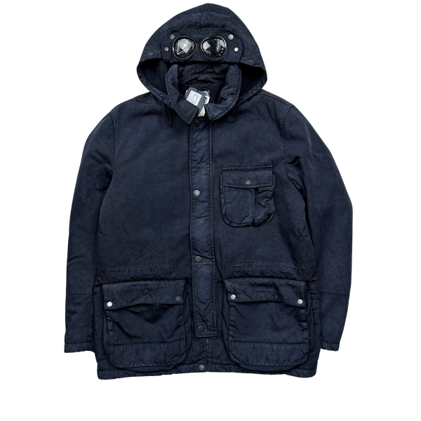 CP Company Navy Frosted Quilted Goggle Jacket - 3XL