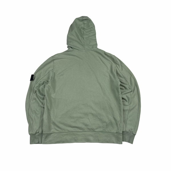 Stone Island 2009 Green Zipped Cotton Hooded Jumper - XL