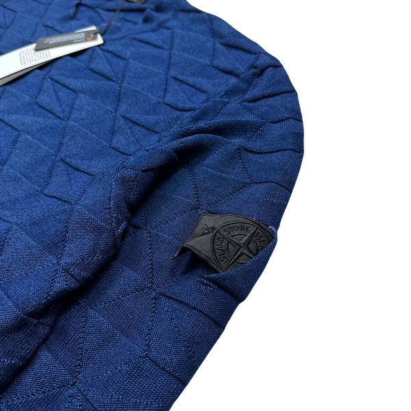 Stone Island 2020 Shadow Project Indigo 3D Knit Jumper - 3XL