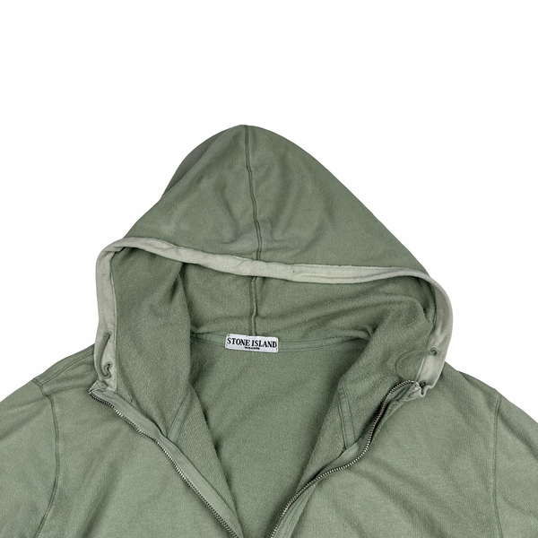 Stone Island 2009 Green Zipped Cotton Hooded Jumper - XL