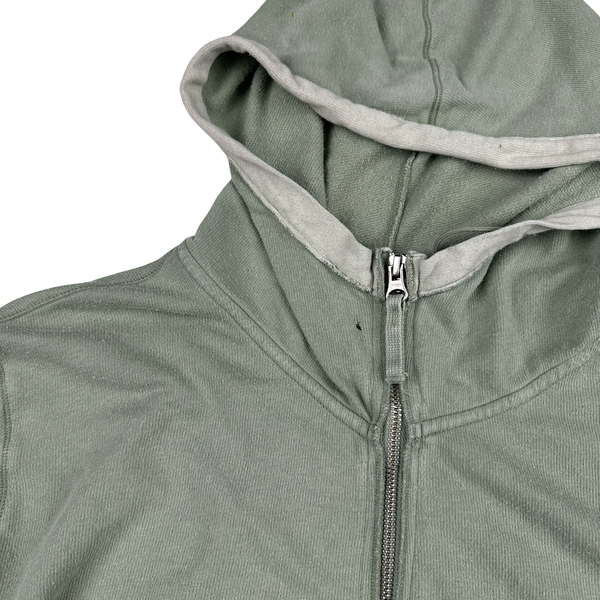 Stone Island 2009 Green Zipped Cotton Hooded Jumper - XL