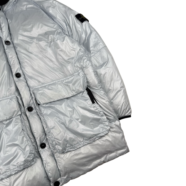 Stone Island 2018 White Pertex Quantum Y Down Long Puffer - XXL