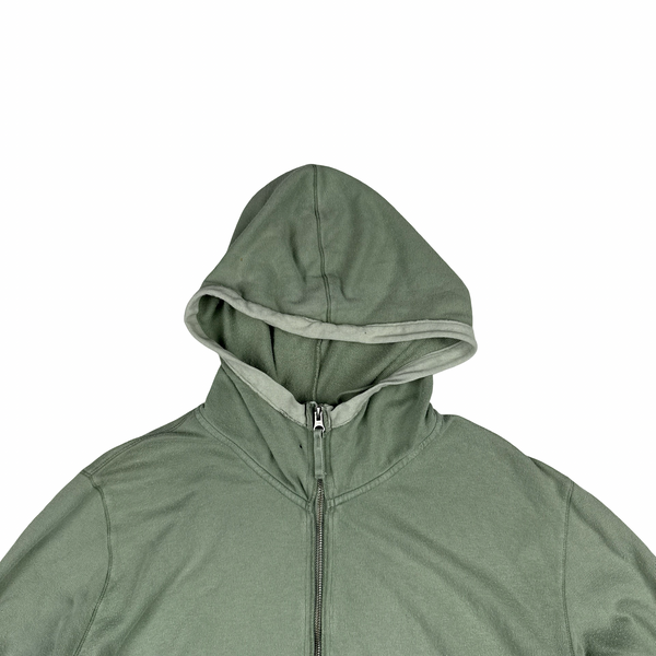 Stone Island 2009 Green Zipped Cotton Hooded Jumper - XL