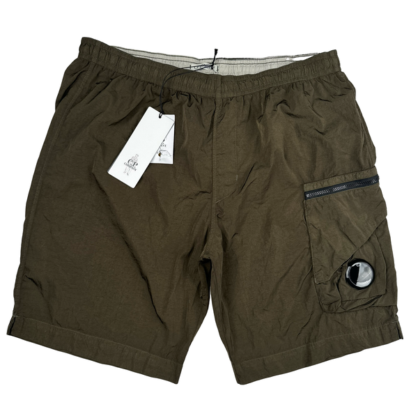 CP Company Khaki Green Chrome Lens Viewer Cargo Shorts - Medium