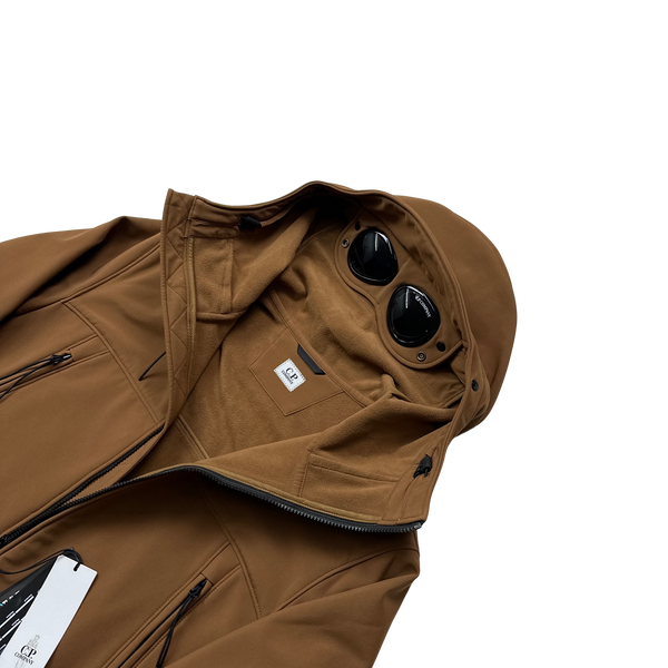 CP Company Brown Soft Shell R Goggle Jacket - XXL