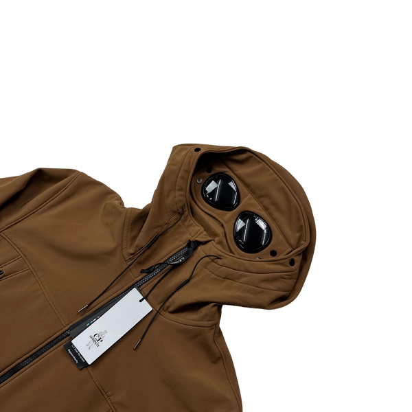 CP Company Brown Soft Shell R Goggle Jacket - XXL