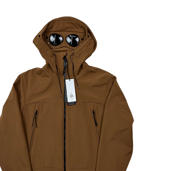 CP Company Brown Soft Shell R Goggle Jacket - XXL