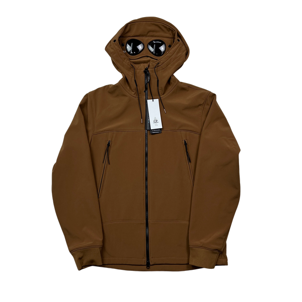 CP Company Brown Soft Shell R Goggle Jacket - XXL