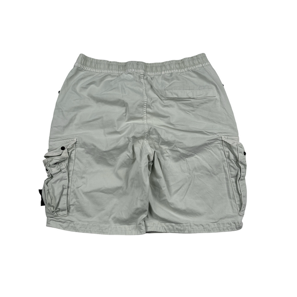 Stone Island 2021 Shadow White Cotton RE Fit Shorts - 34"
