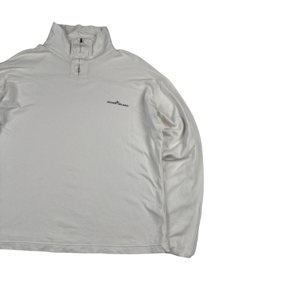 Stone Island Vintage Spellout Cotton Lightweight Longsleeve Jumper  - Large