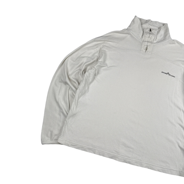 Stone Island Vintage Spellout Cotton Lightweight Longsleeve Jumper  - Large