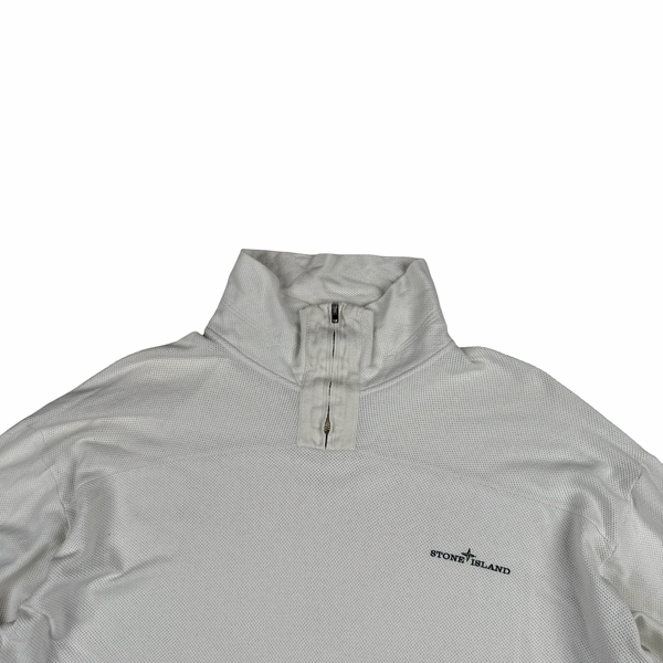 Stone Island Vintage Spellout Cotton Lightweight Longsleeve Jumper  - Large