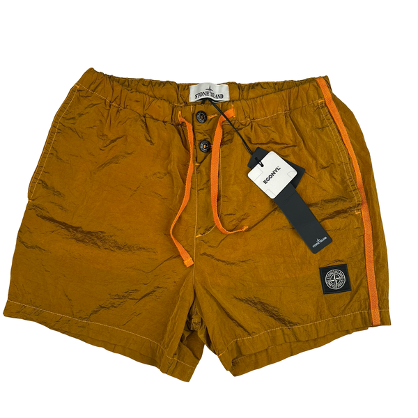 Stone Island 2023 Nylon Metal Orange Swim Shorts - Small
