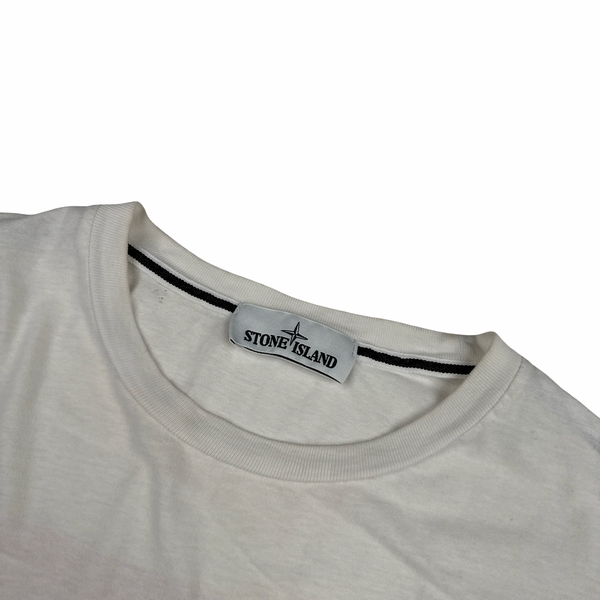 Stone Island 2020 White Graphic Print T Shirt - Large