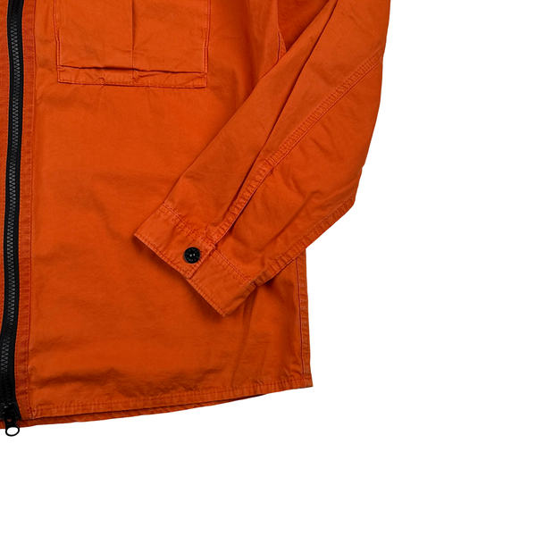 Stone Island 2019 Orange Cotton Garment Dyed Overshirt - Medium