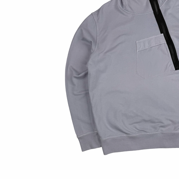 Stone Island 2018 Lilac Chest Pocket Zip Detail Hooded Sweatshirt Jumper- XL