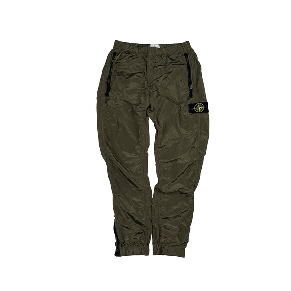 Stone Island 2017 Khaki Nylon Metal Trousers - Small