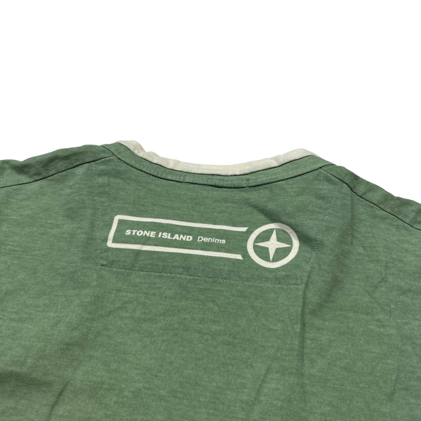 Stone Island 2005 Olive Green Cotton T Shirt - Large