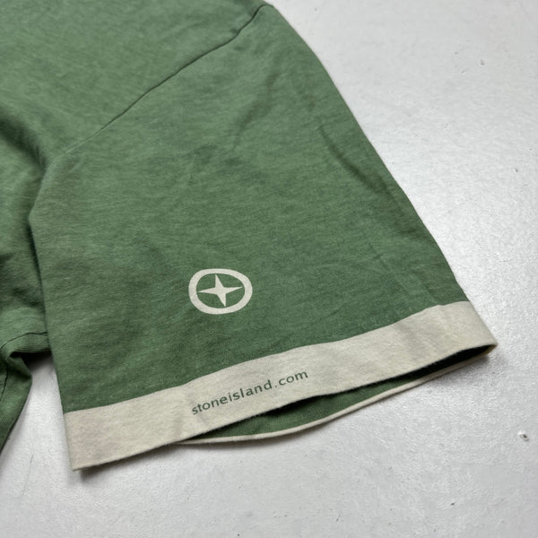 Stone Island 2005 Olive Green Cotton T Shirt - Large