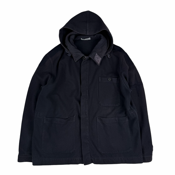 Stone Island AW2001 Navy Vintage Compass Wool Button/Zip  Coat - XXL