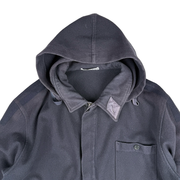 Stone Island AW2001 Navy Vintage Compass Wool Button/Zip  Coat - XXL