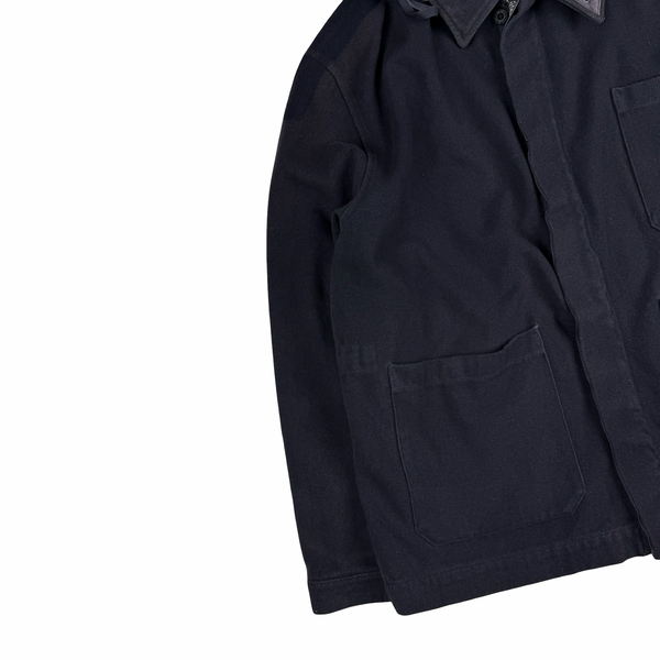 Stone Island AW2001 Navy Vintage Compass Wool Button/Zip  Coat - XXL