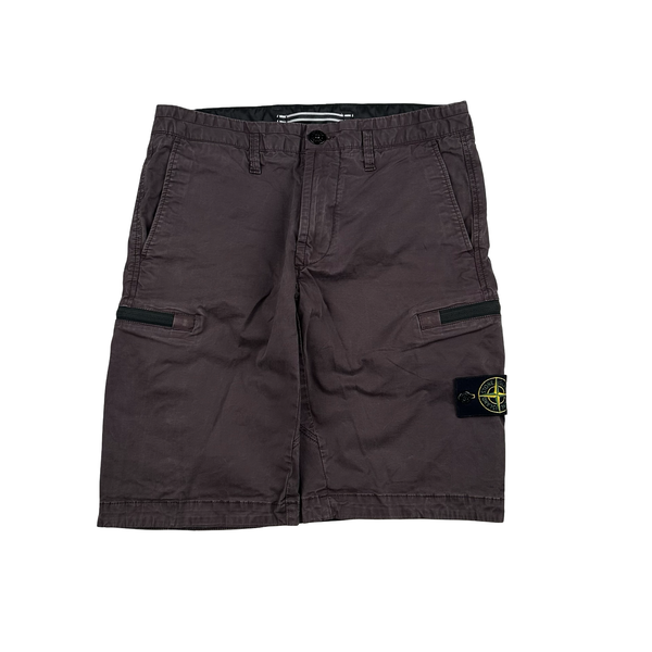 Stone Island 2018 Burgundy Cargo Shorts - 29"