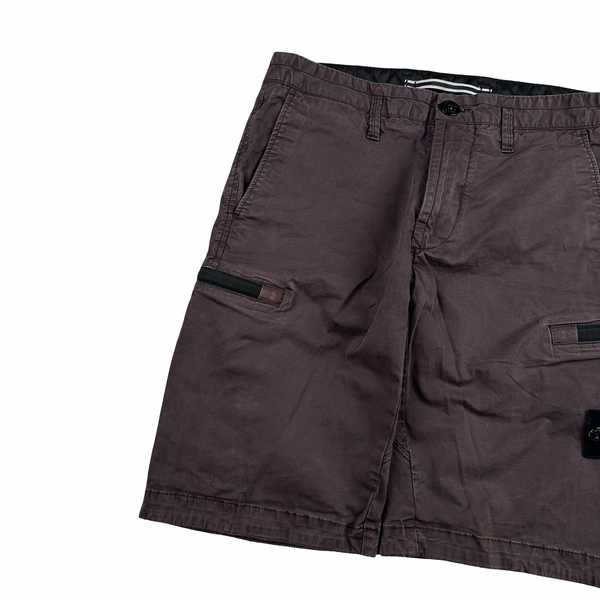 Stone Island 2018 Burgundy Cargo Shorts - 29"