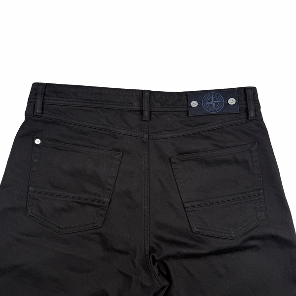 Stone Island 2025 Black Denim Research Straight Fit Jeans - 33"