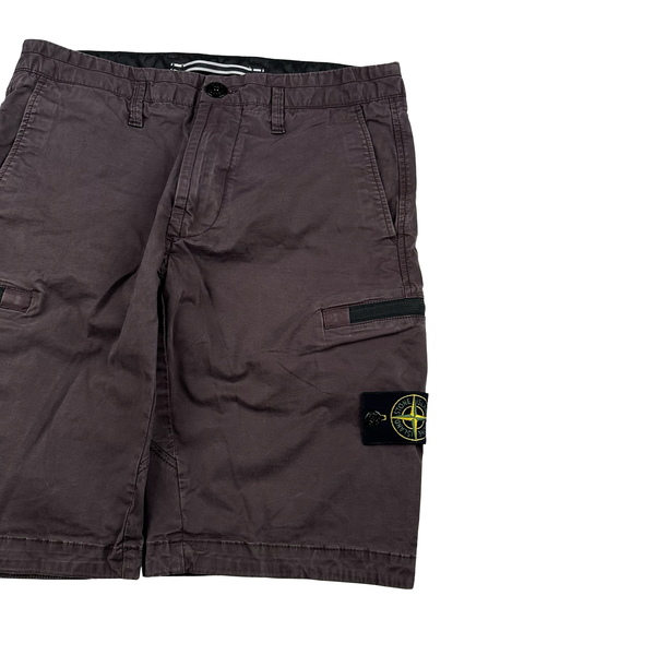 Stone Island 2018 Burgundy Cargo Shorts - 29"