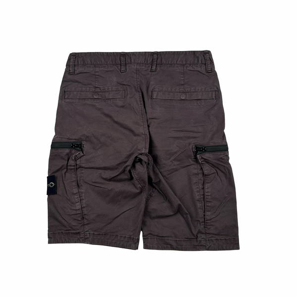 Stone Island 2018 Burgundy Cargo Shorts - 29"