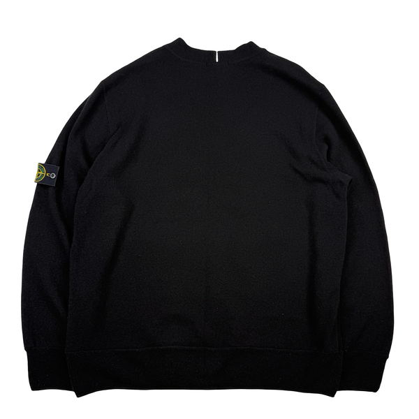 Stone Island 2002 Black Wool Blend Crewneck Jumper - XXL