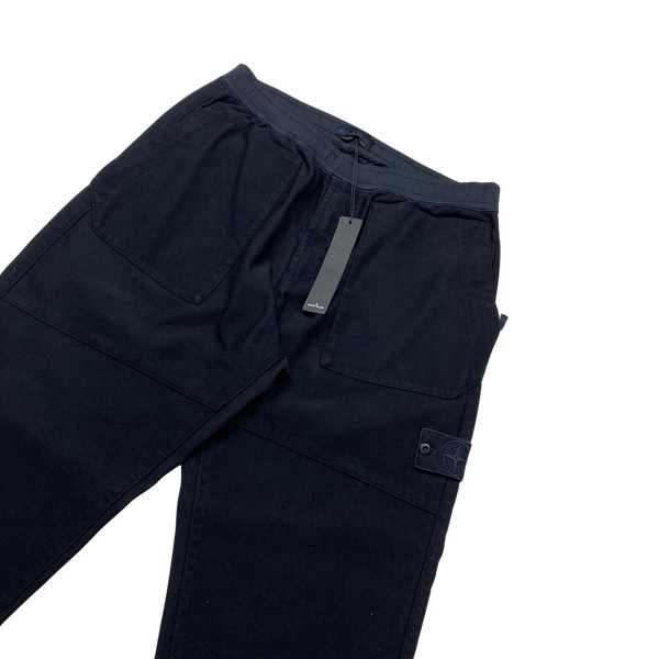 Stone Island Navy Ghost Regular Fit Cargo Trousers - 36"